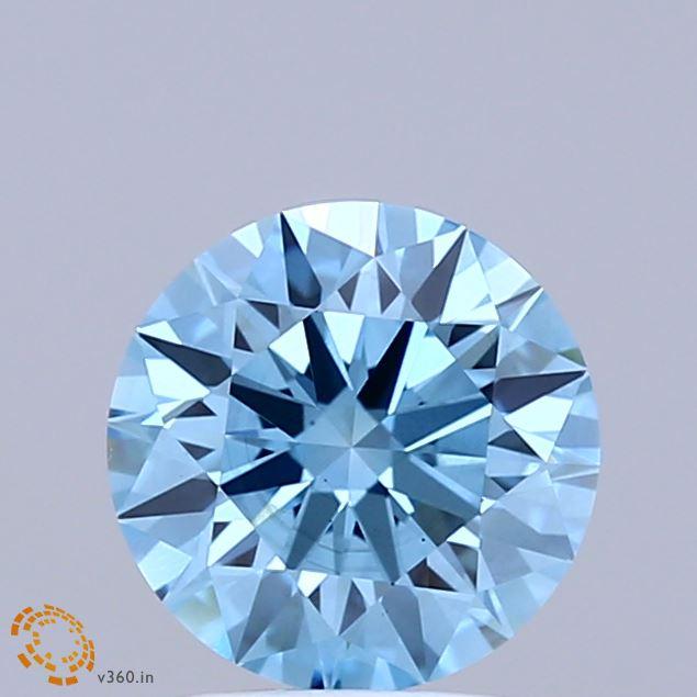1.50 Ct. Fancy Vivid Blue Round Lab Grown Diamond