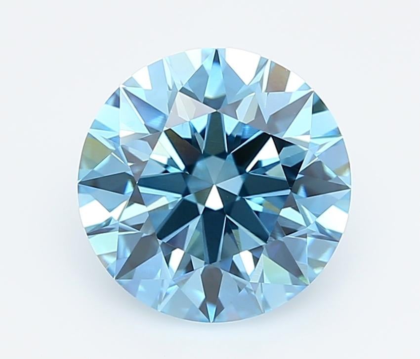 3.03 Ct. Fancy Vivid  Blue Round Lab Grown Diamond