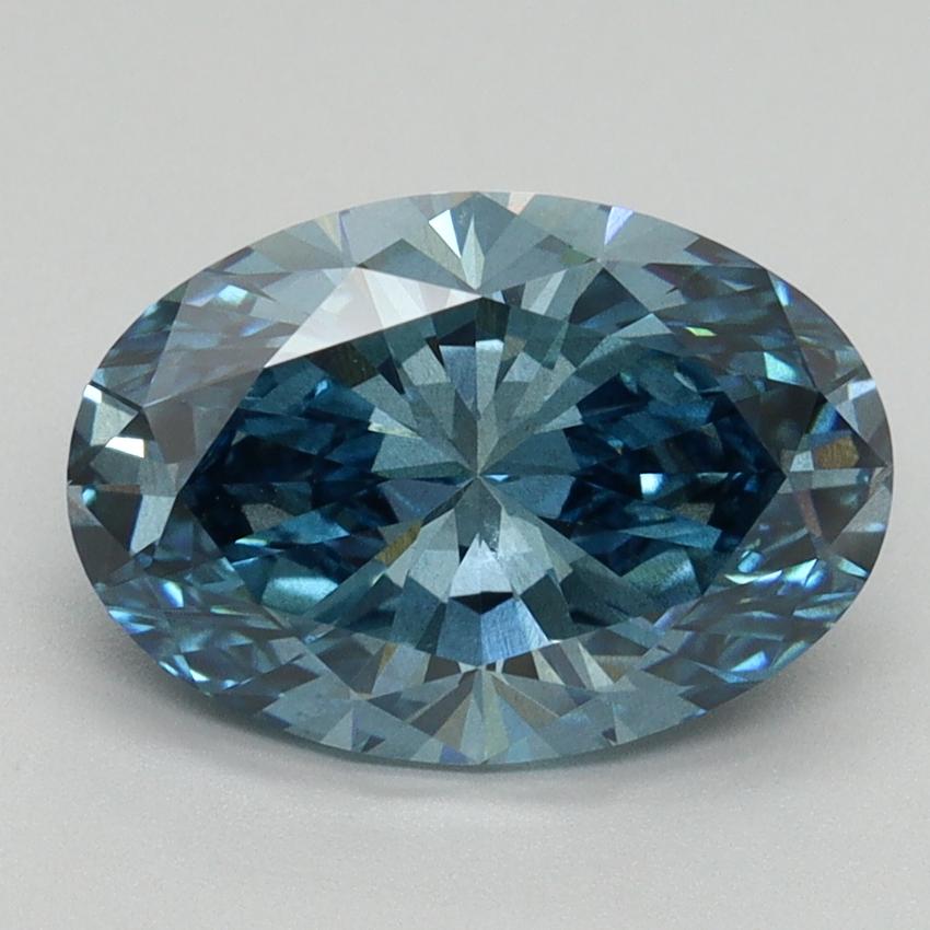3.13 Ct. Fancy Vivid Blue Oval Lab Grown Diamond