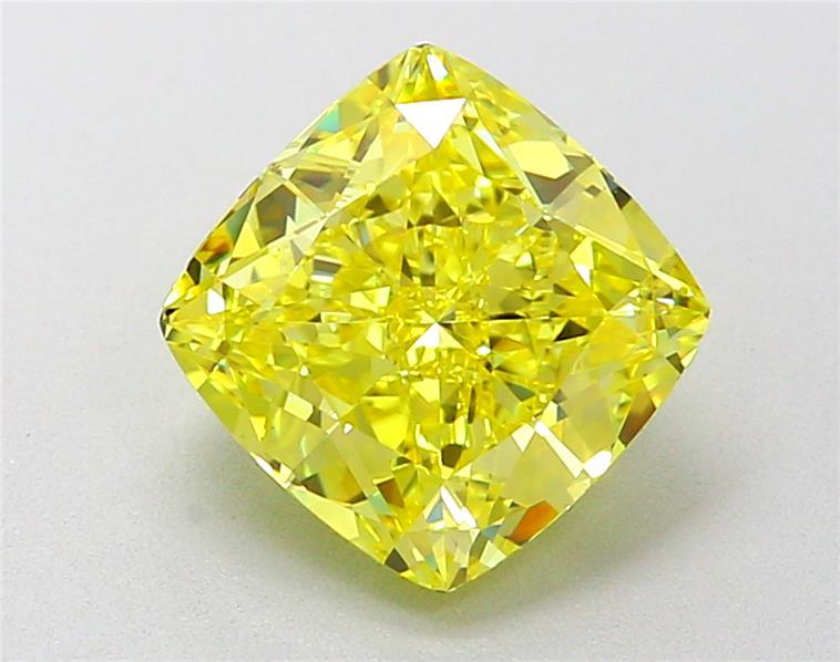 2.04 Ct. Fancy Vivid  Yellow Cushion Lab Grown Diamond