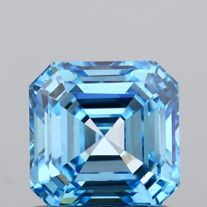 1.00 Ct. Fancy Vivid Blue Asscher Lab Grown Diamond