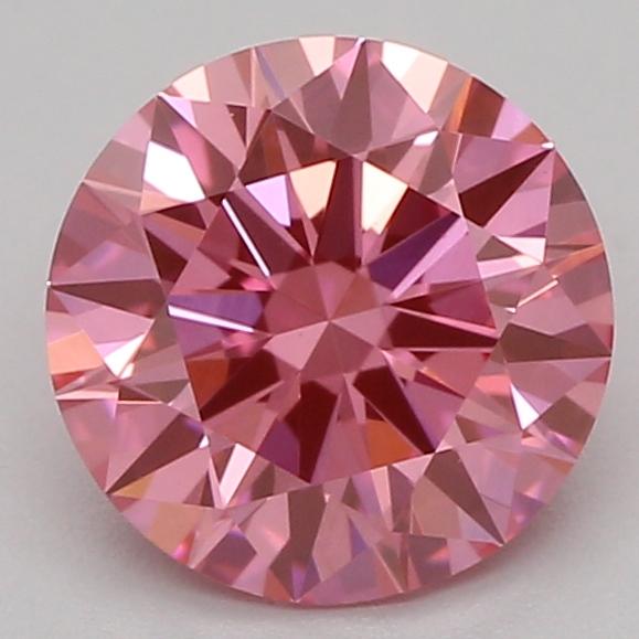 0.76 Ct. Fancy Vivid Pink Round Lab Grown Diamond