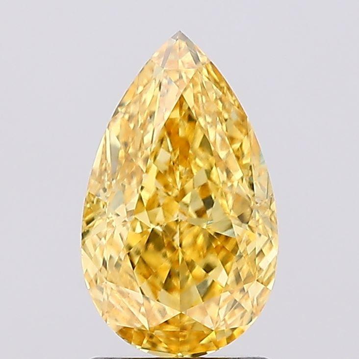 1.67 Ct. Fancy Vivid Yellow Pear Lab Grown Diamond