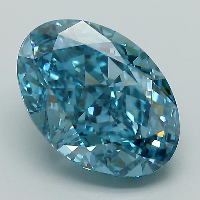 4.38 Ct. Fancy Vivid Blue Oval Lab Grown Diamond