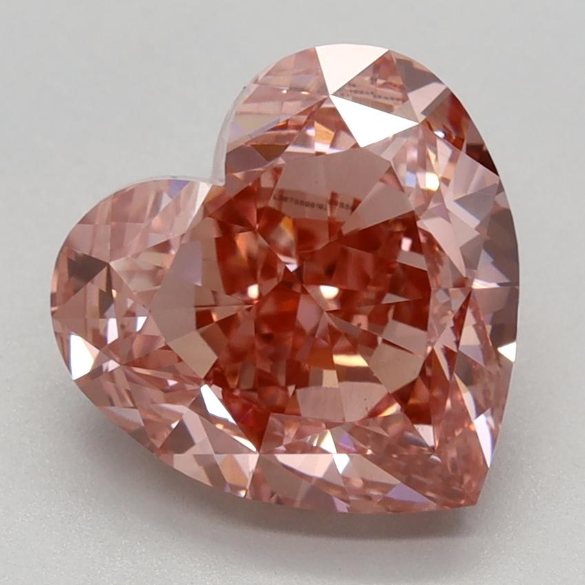 3.10 Ct. Fancy Vivid Brownish Pink Heart Lab Grown Diamond