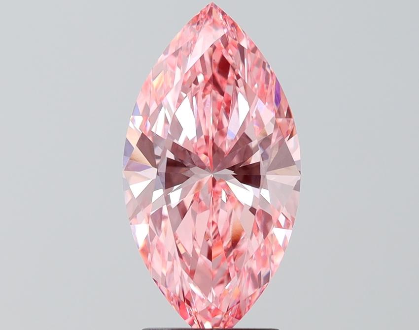 2.81 Ct. Fancy Vivid Pink Marquise Lab Grown Diamond