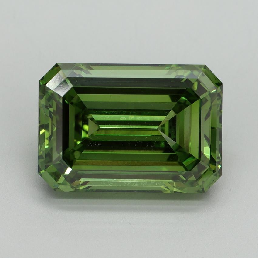 10.21 Ct. Fancy Vivid Green Emerald Lab Grown Diamond