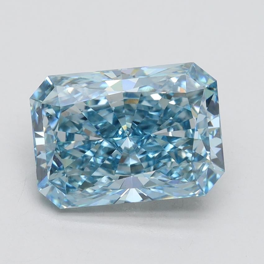 3.02 Ct. Fancy Vivid Blue Radiant Lab Grown Diamond