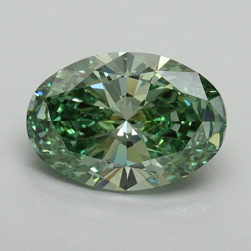 1.50 Ct. Fancy Vivid Green Oval Lab Grown Diamond