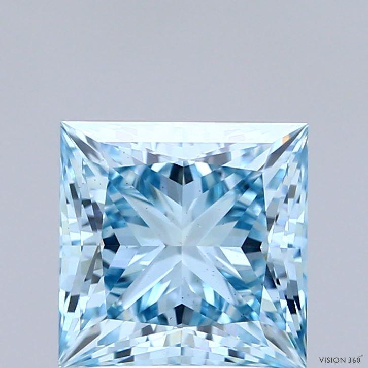 2.63 Ct. Fancy Vivid  Blue Princess Lab Grown Diamond