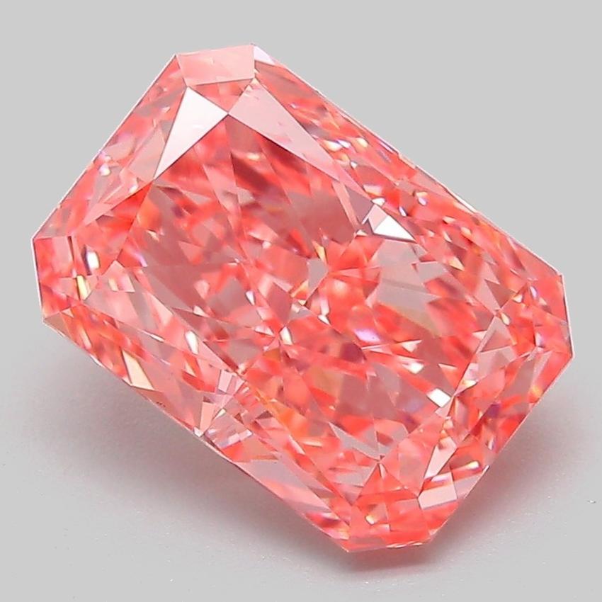 3.08 Ct. Fancy Vivid Pink Radiant Lab Grown Diamond