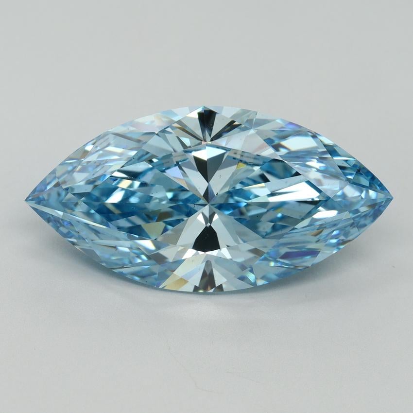 9.97 Ct. Fancy Vivid Blue Marquise Lab Grown Diamond