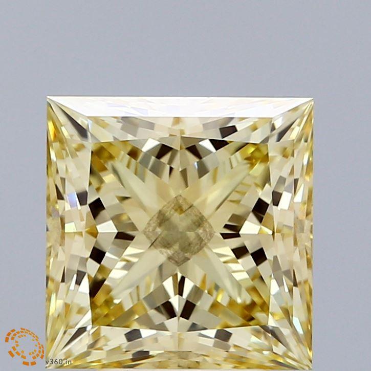 4.05 Ct. Fancy Intense Yellow Princess Lab Grown Diamond