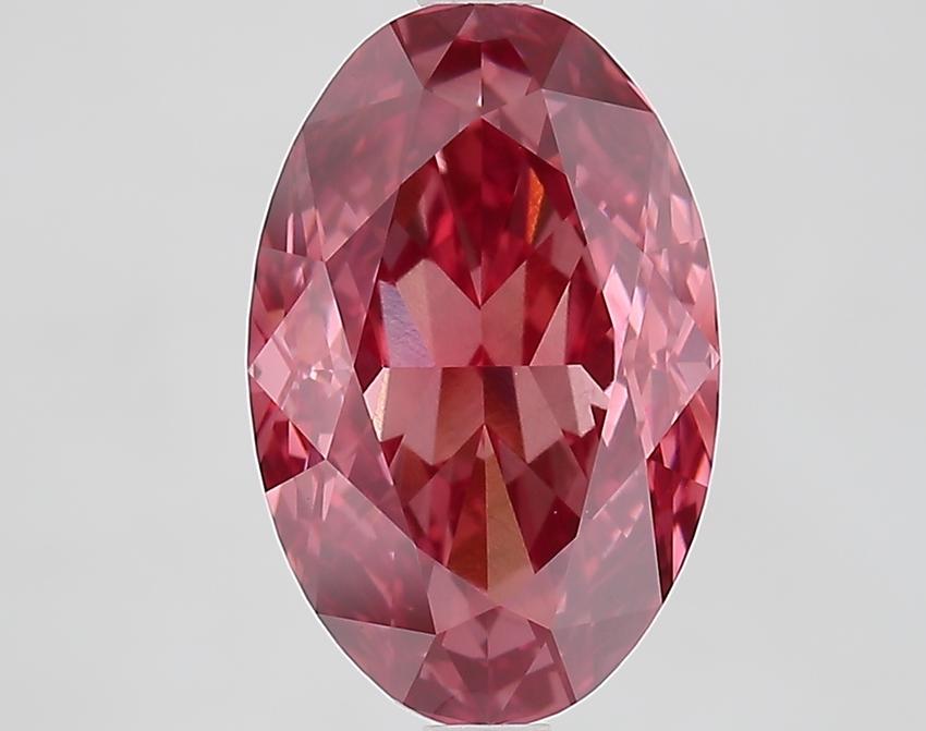 4.09 Ct. Fancy Vivid Pink Oval Lab Grown Diamond