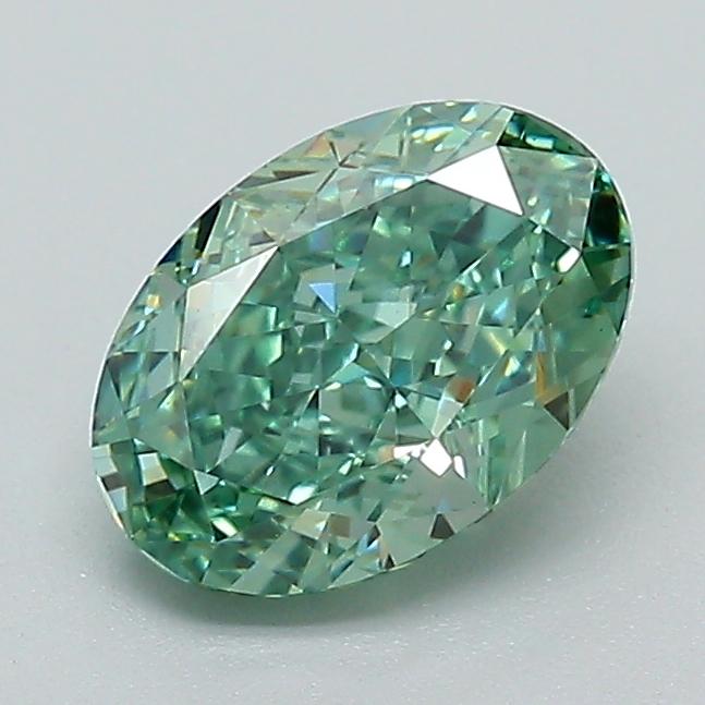 1.16 Ct. Fancy Vivid Green Oval Lab Grown Diamond