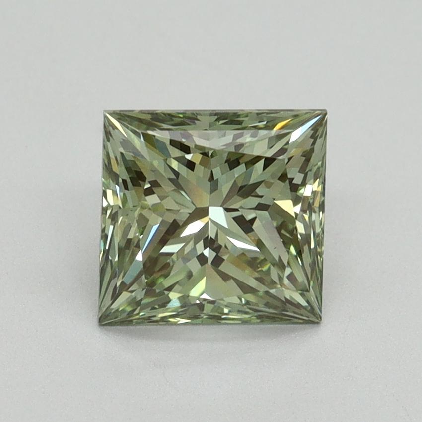 1.61 Ct. Fancy Vivid Green Princess Lab Grown Diamond