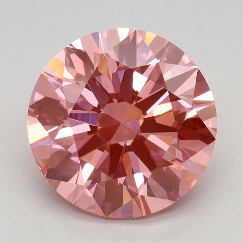 2.56 Ct. Fancy Vivid Pink Round Lab Grown Diamond