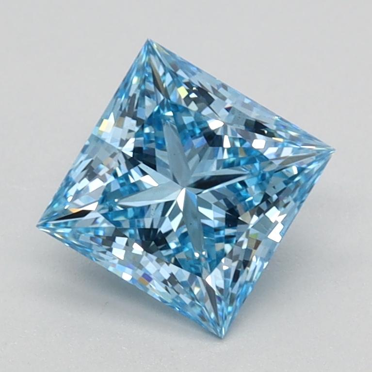 1.10 Ct. Fancy Vivid Blue Princess Lab Grown Diamond