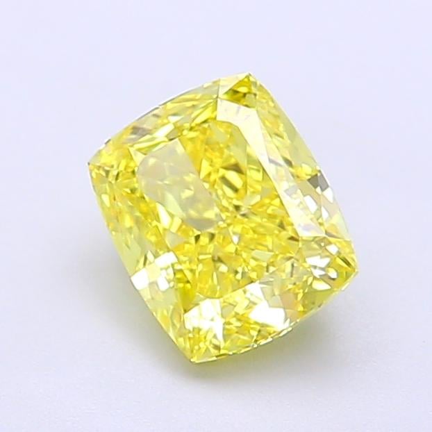 1.21 Ct. Fancy Vivid Yellow Cushion Lab Grown Diamond
