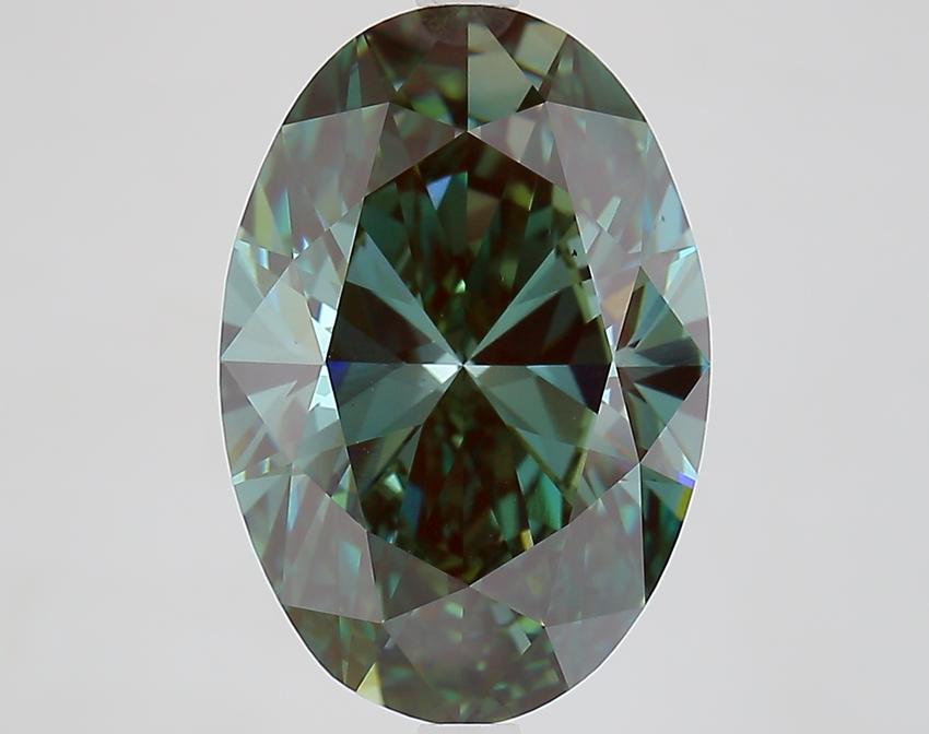 5.50 Ct. Fancy Deep Green Oval Lab Grown Diamond