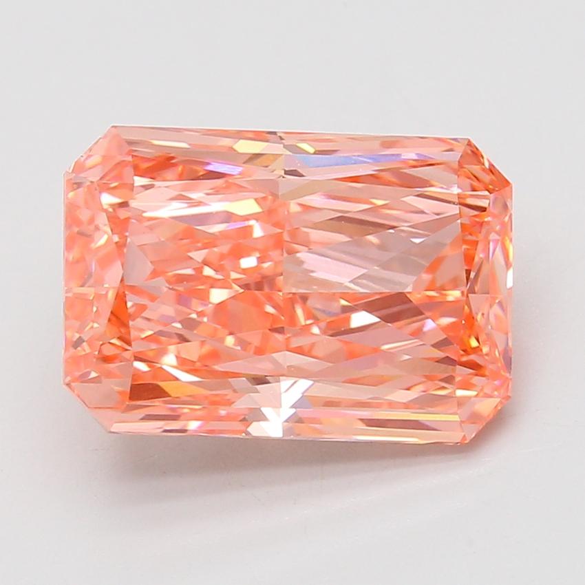 7.08 Ct. Fancy Vivid Pink Radiant Lab Grown Diamond