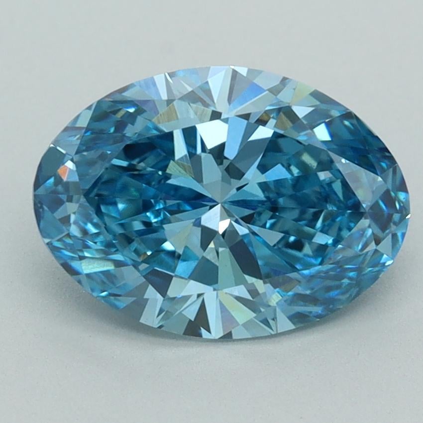2.52 Ct. Fancy Vivid  Blue Oval Lab Grown Diamond