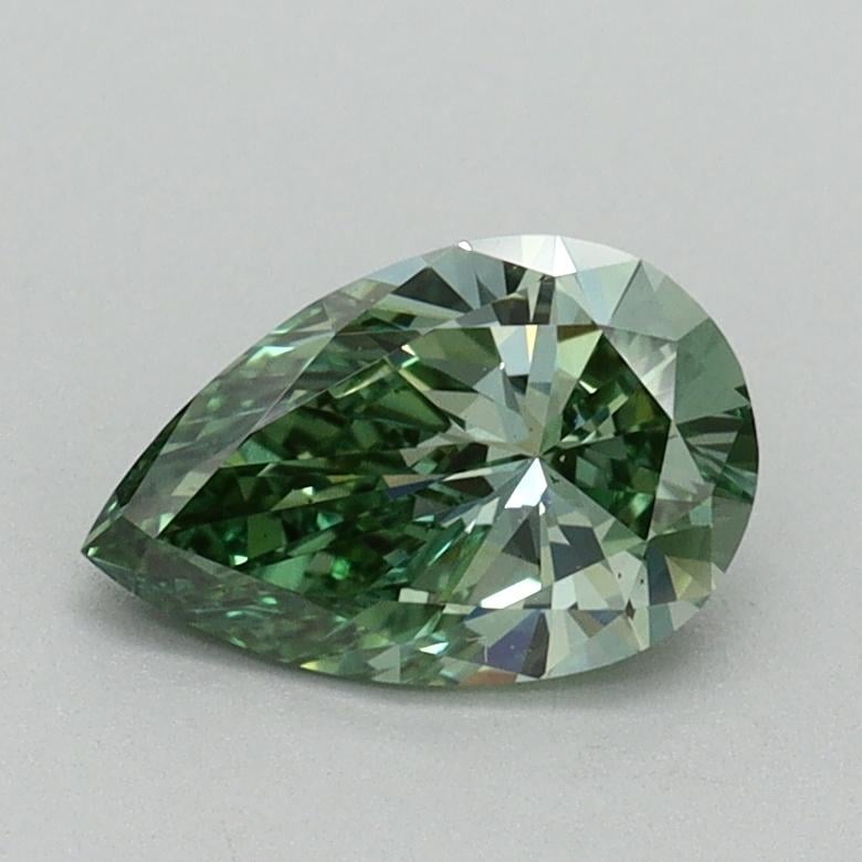 0.81 Ct. Fancy Vivid Pacific Green Pear Lab Grown Diamond