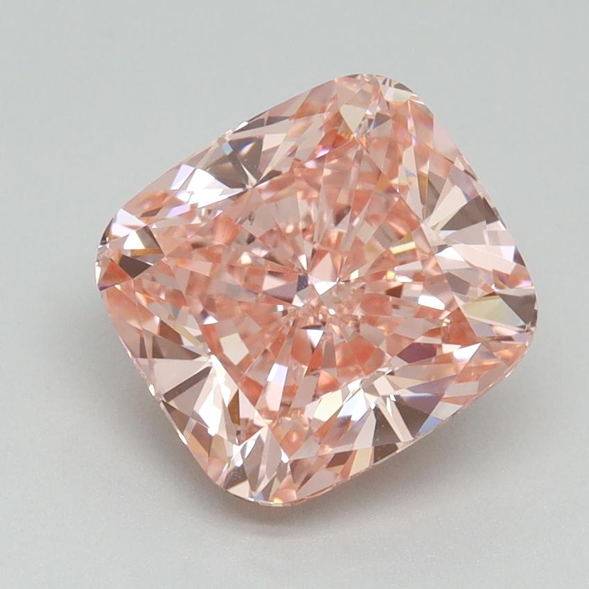 4.01 Ct. Fancy Vivid Pink Cushion Lab Grown Diamond