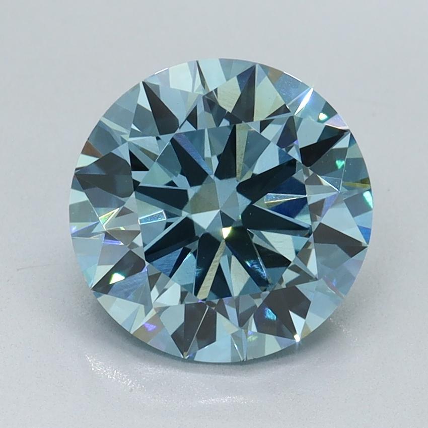 2.26 Ct. Fancy Vivid Blue Round Lab Grown Diamond