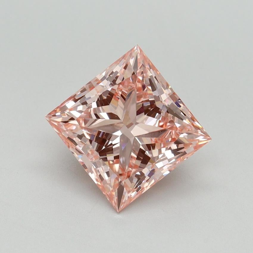 3.00 Ct. Fancy Vivid Pink Princess Lab Grown Diamond
