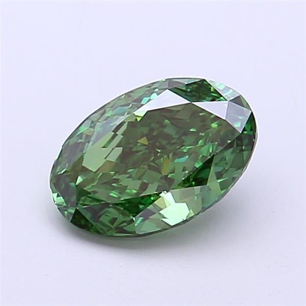 1.29 Ct. Fancy Vivid  Green Oval Lab Grown Diamond