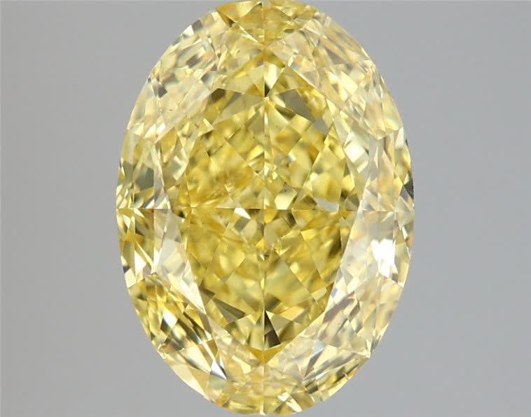 4.03 Ct. Fancy Vivid Yellow Oval Lab Grown Diamond
