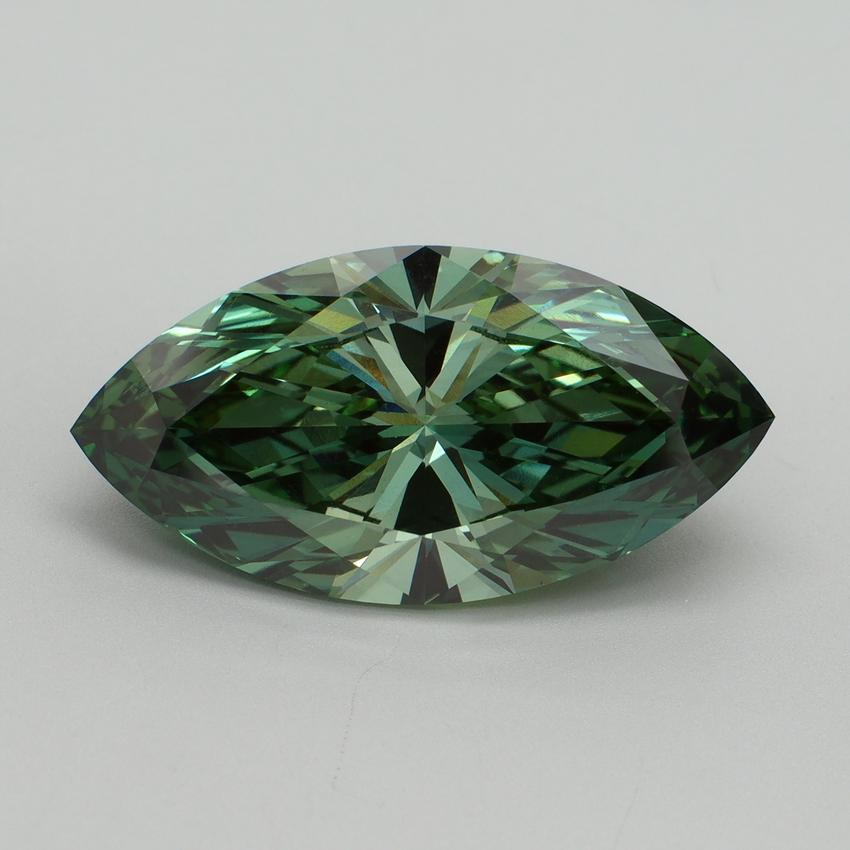 8.02 Ct. Fancy Vivid Green Marquise Lab Grown Diamond