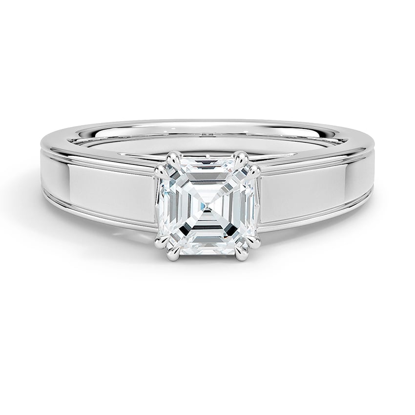 Custom Engraved Tapered Solitaire Ring