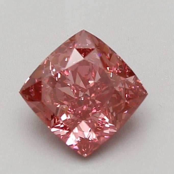 1.97 Ct. Fancy Vivid Reddish Pink Cushion Lab Grown Diamond