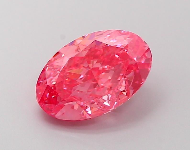 2.53 Ct. Fancy Vivid Pink Oval Lab Grown Diamond