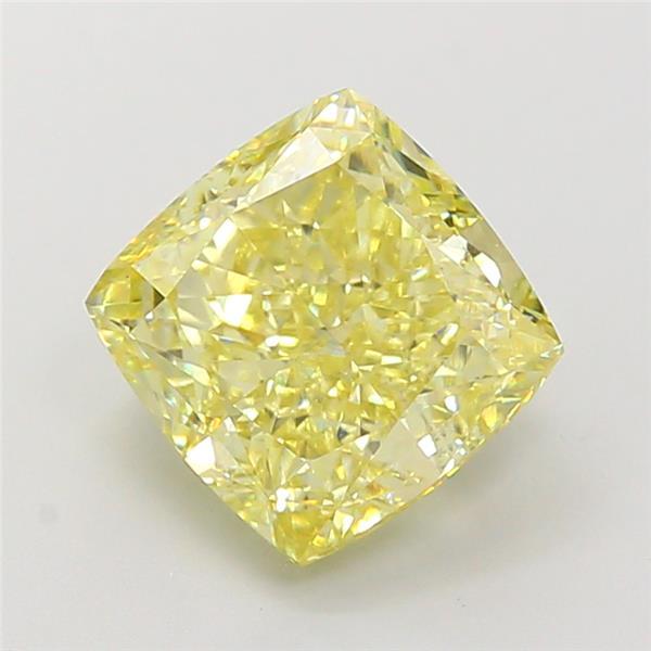 4.00 Ct. Fancy Intense Yellow Cushion Lab Grown Diamond