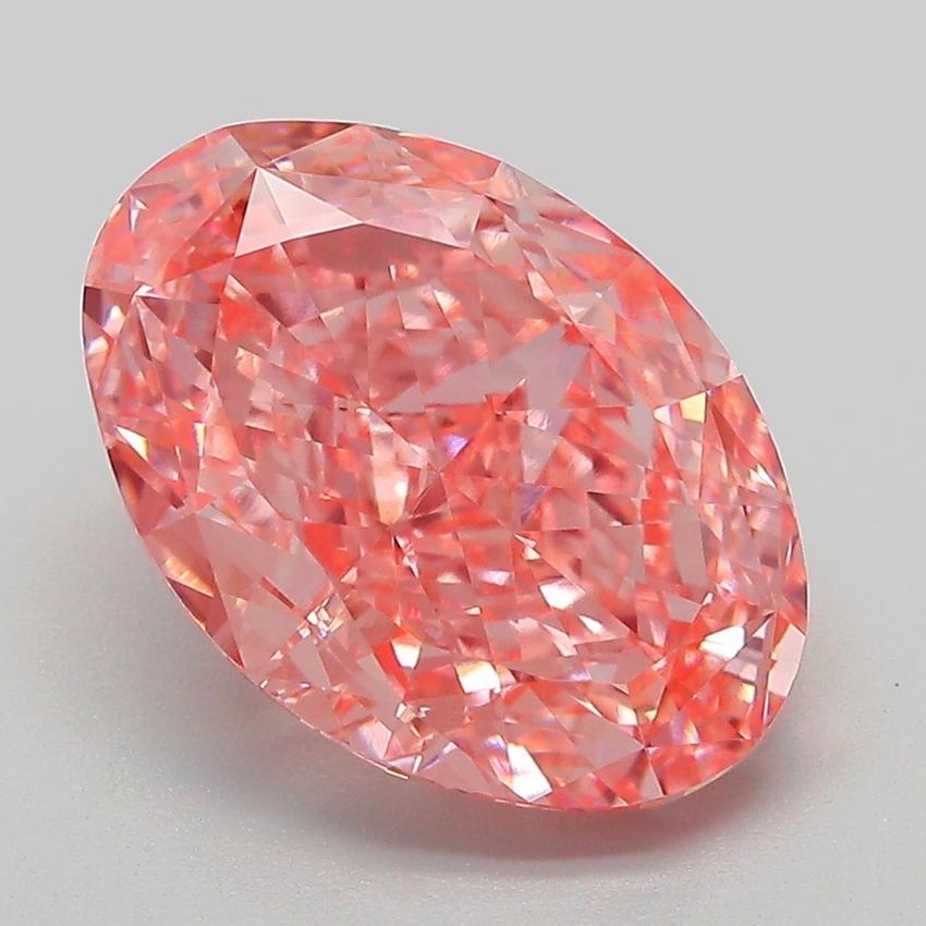 5.17 Ct. Fancy Vivid Pink Oval Lab Grown Diamond