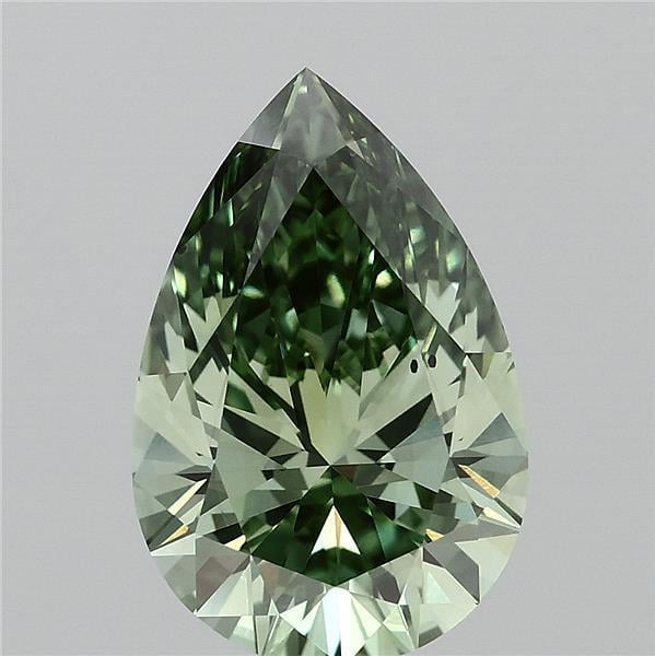3.01 Ct. Fancy Vivid Green Pear Lab Grown Diamond