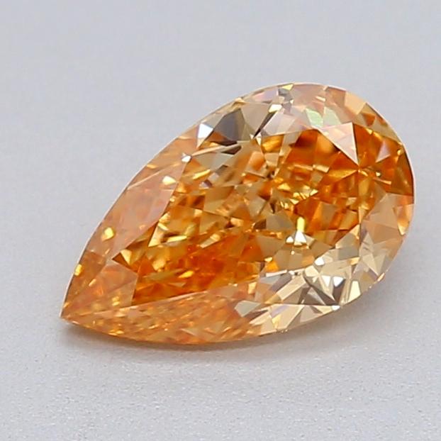 0.54 Ct. Fancy Vivid Brownish Orange Pear Lab Grown Diamond