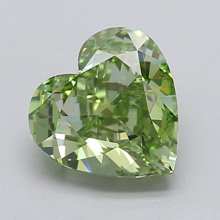 2.01 Ct. Fancy Vivid  Green Heart Lab Grown Diamond