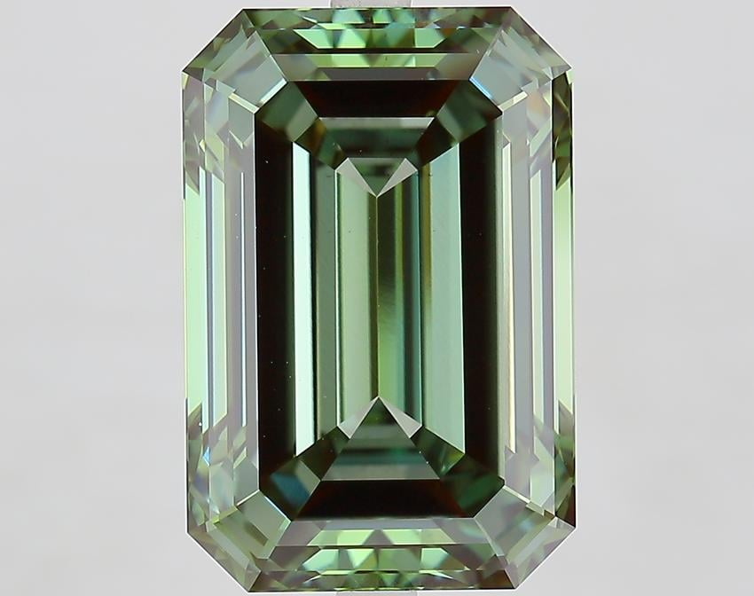 1.09 Ct. Fancy Vivid Green Cushion Lab Grown Diamond