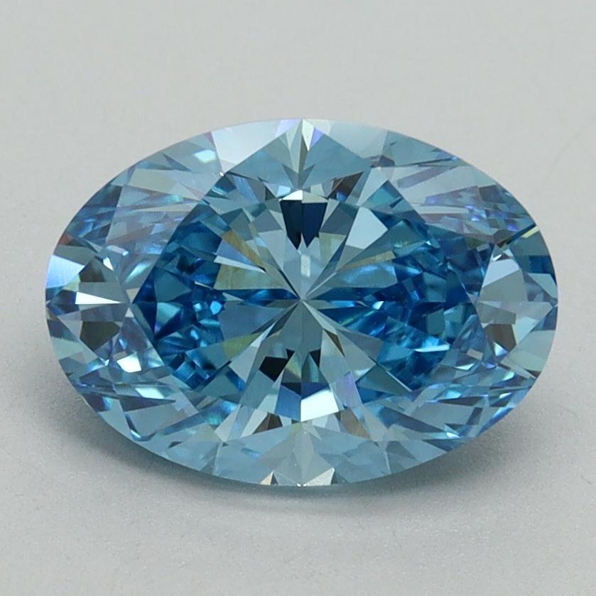 2.03 Ct. Fancy Vivid Blue Oval Lab Grown Diamond