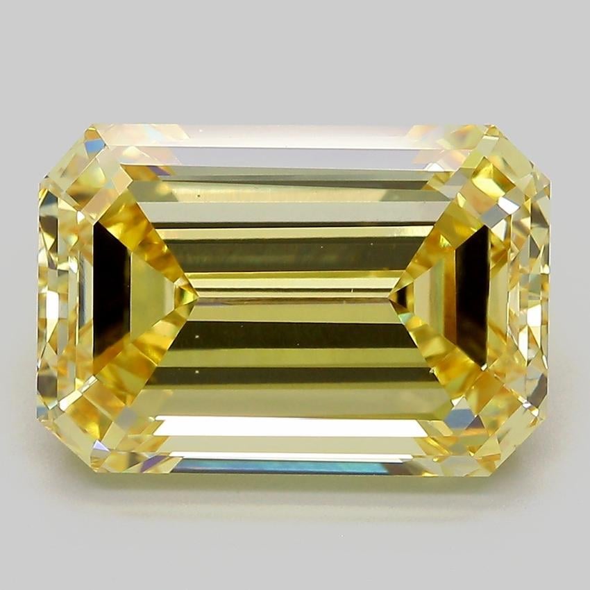 8.33 Ct. Fancy Intense  Yellow Emerald Lab Grown Diamond
