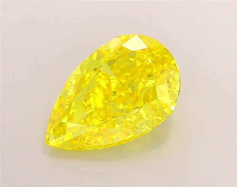 2.04 Ct. Fancy Vivid  Yellow Pear Lab Grown Diamond