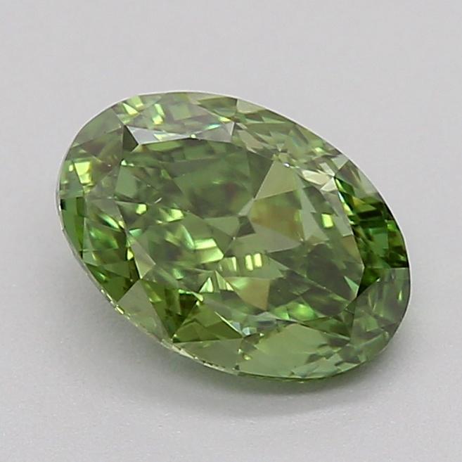 0.70 Ct. Fancy Vivid  Green Oval Lab Grown Diamond