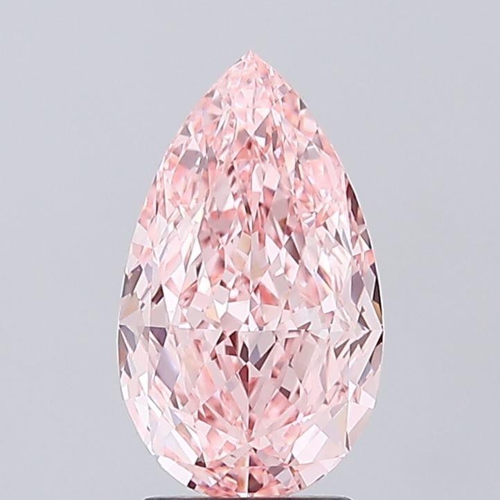 2.98 Ct. Fancy Vivid  Pink Pear Lab Grown Diamond