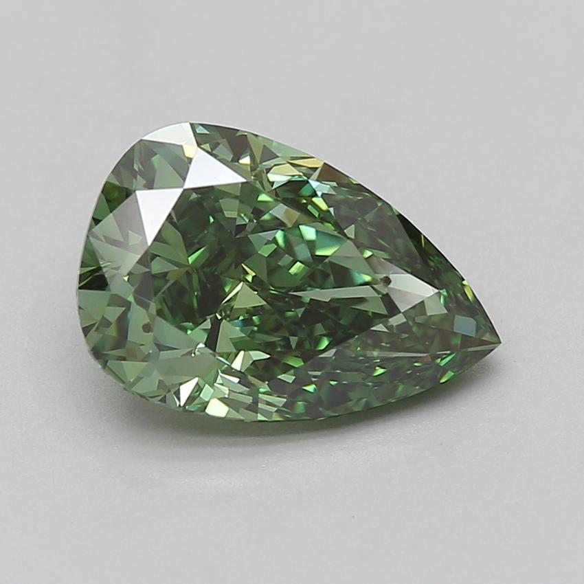 4.02 Ct. Fancy Vivid Green Pear Lab Grown Diamond
