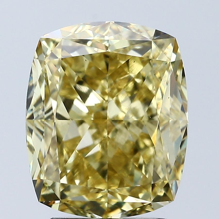 4.04 Ct. Fancy Intense Yellow Cushion Lab Grown Diamond