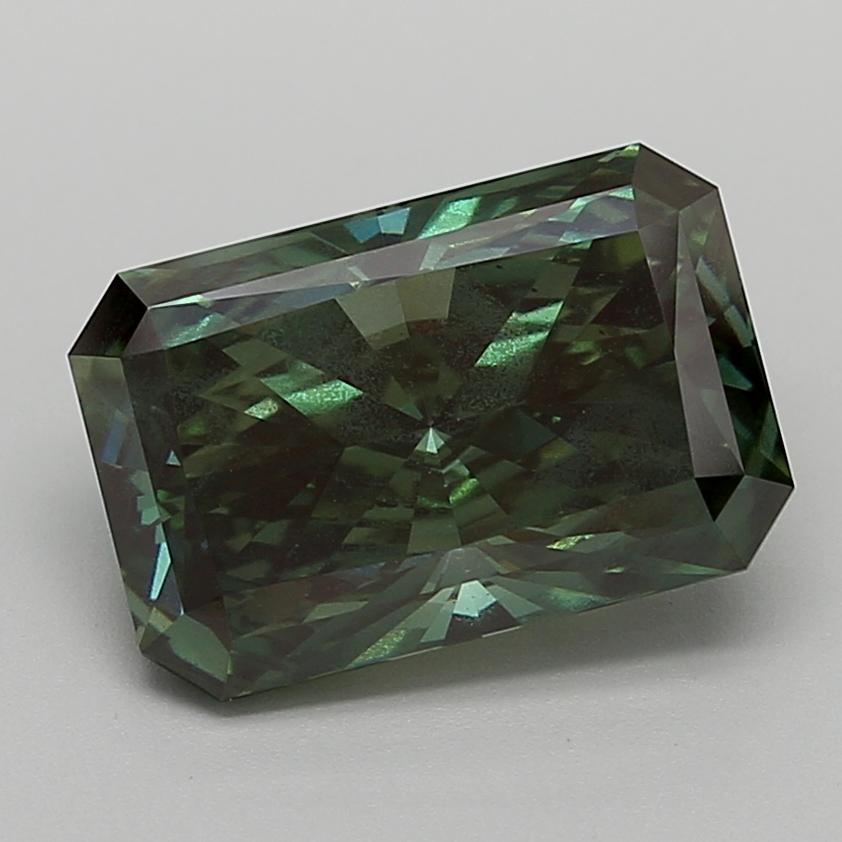 5.03 Ct. Fancy Vivid  Green Radiant Lab Grown Diamond